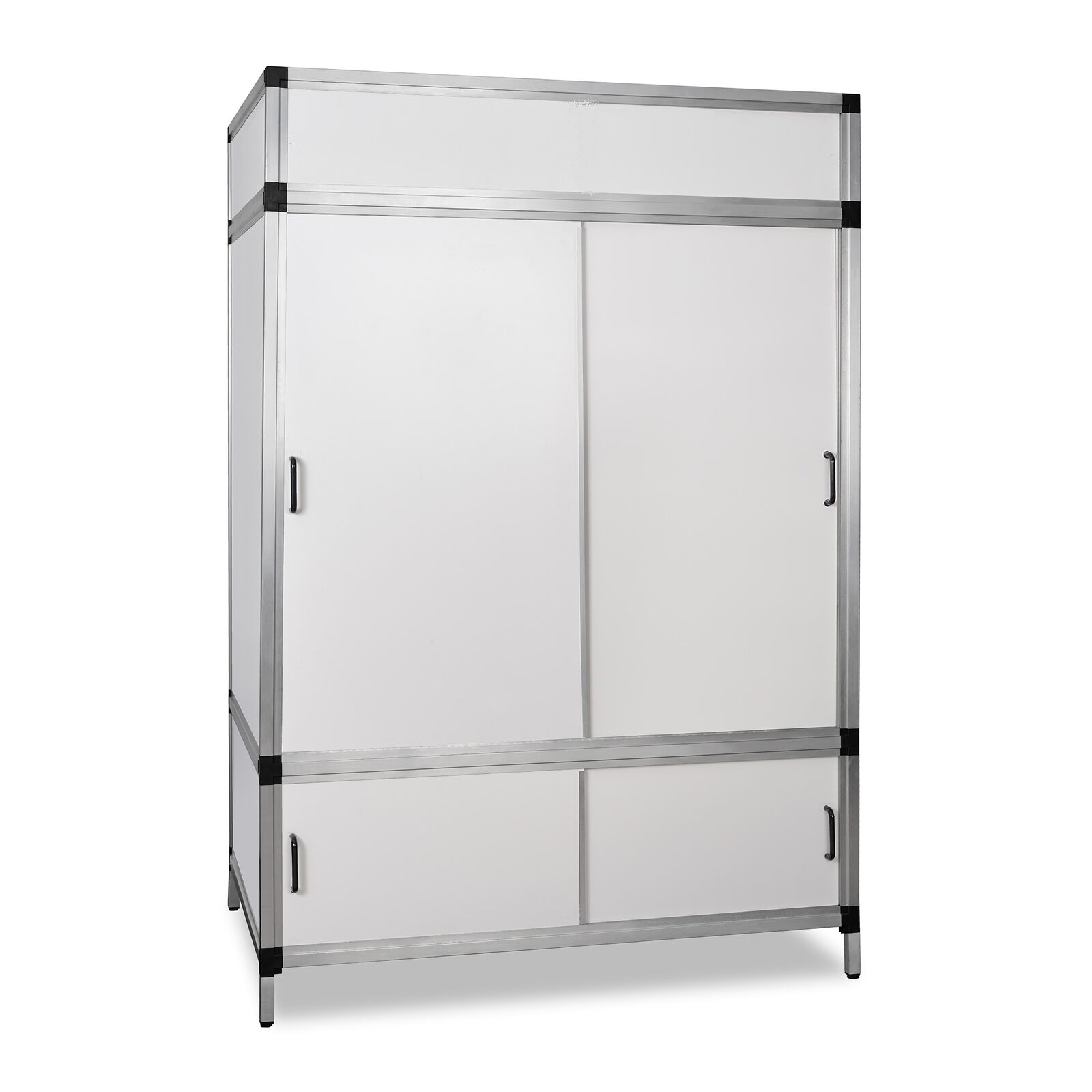 Metro Duo grow cabinet, closed, showing the double sliding doors and 118cm-wide frame